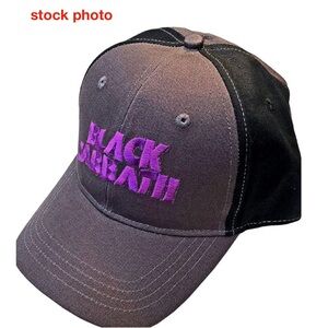 NWT Black Sabbath Baseball Cap: Charcoal & Black w Purple Embroidered Wavy Logo